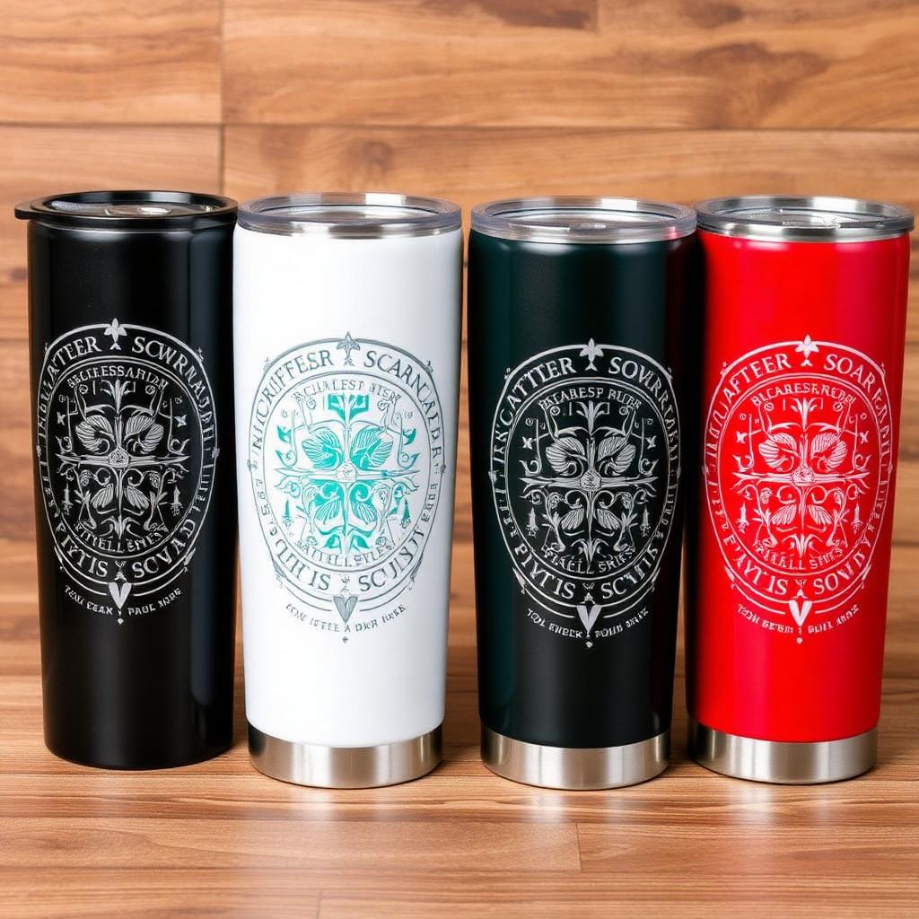 Copos personalizados em várias cores com gravação 360°